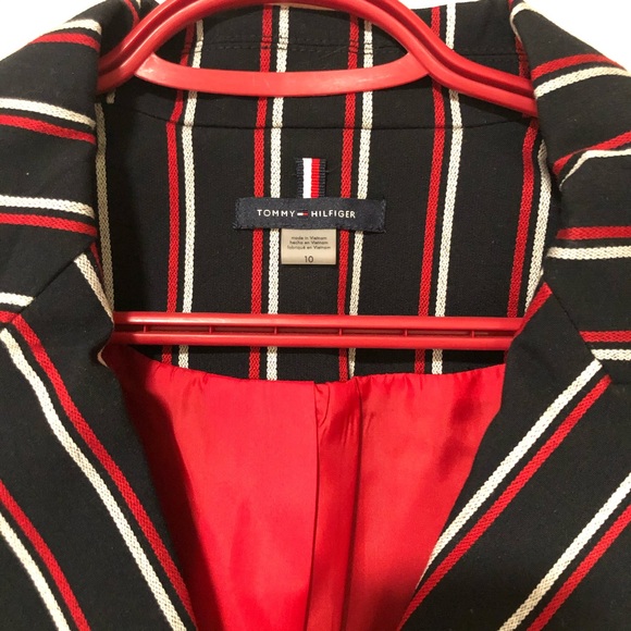 Tommy Hilfiger Pinstripe Navy Blue Jacket Blazer - Picture 2 of 7
